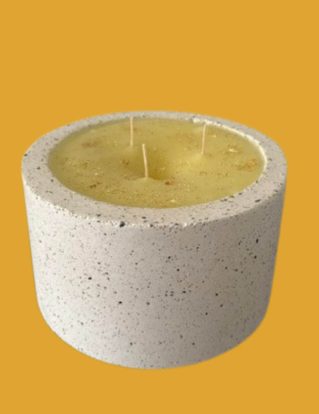Diseño sin título - Vela Artesanal Cera de Abejas en Cemento